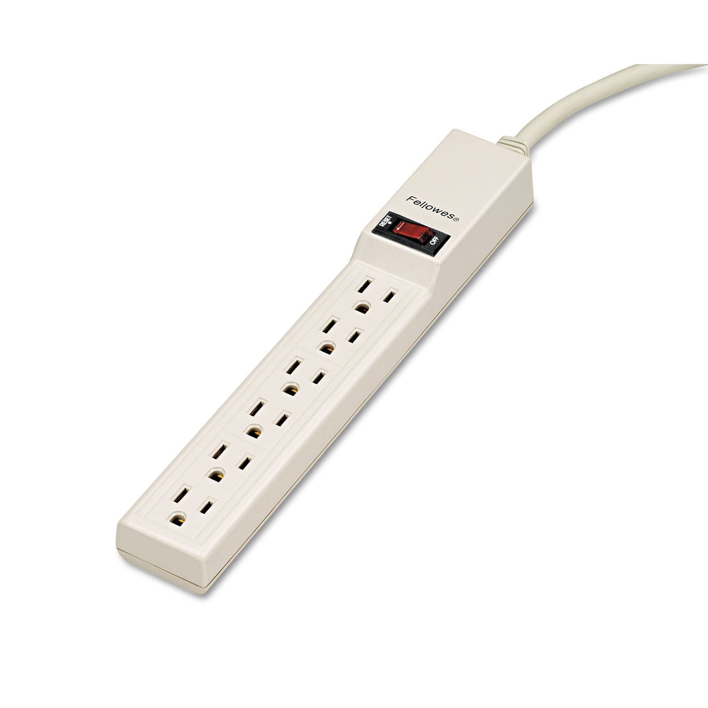 Fellowes Power Strip, 6 Outlets, 4 ft Cord, Platinum - themonogram manor