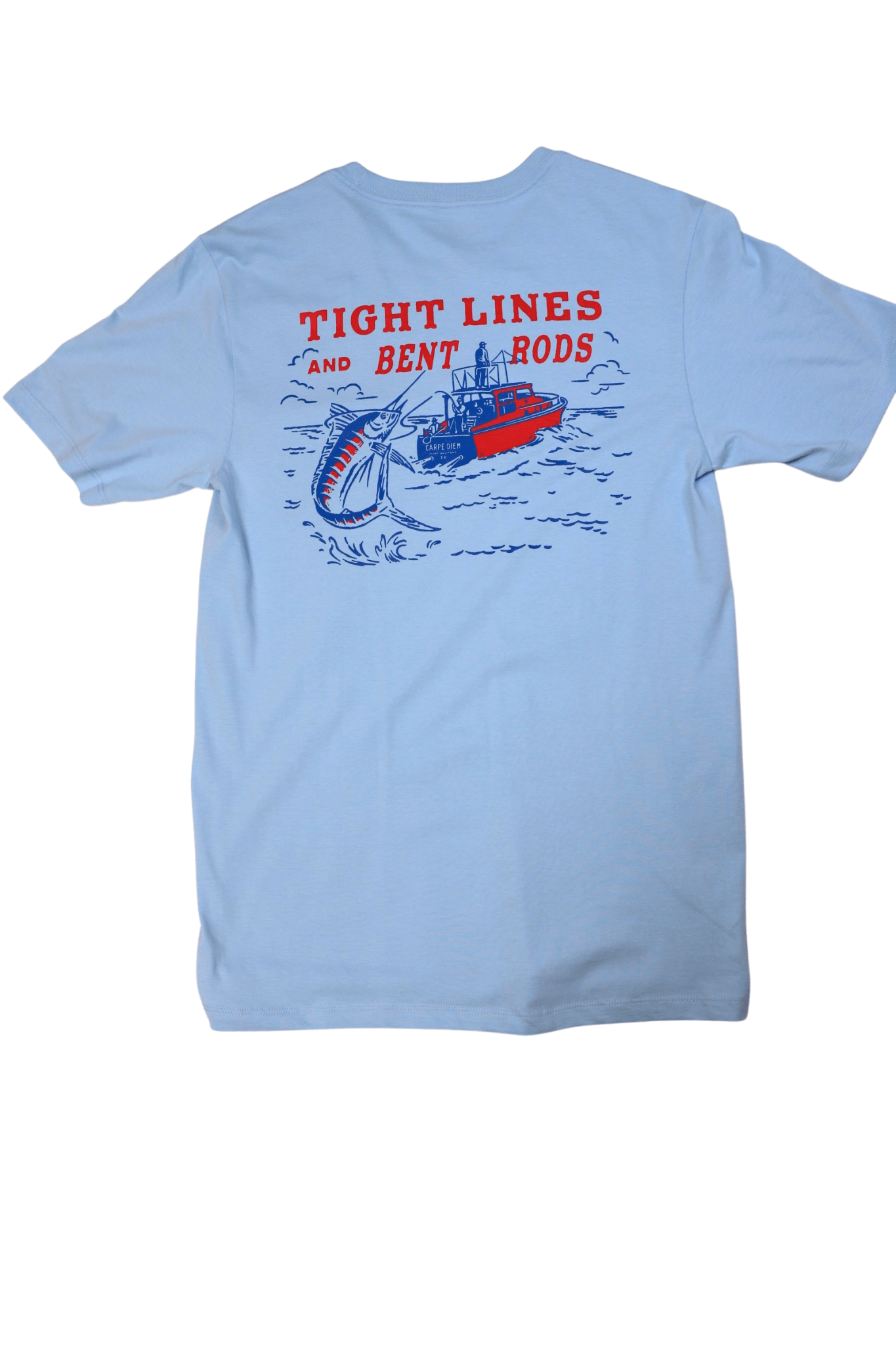 Tight Lines & Bent Rods Pocket T-Shirt - Chambray - themonogram manor
