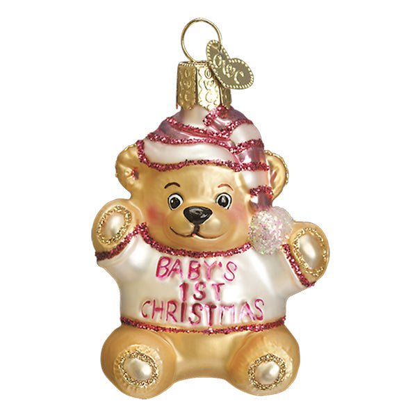 Baby Girl's First Teddy Bear Ornament - themonogram manor