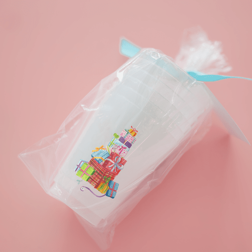 Christmas Present Stack Frosted Cups - themonogram manor