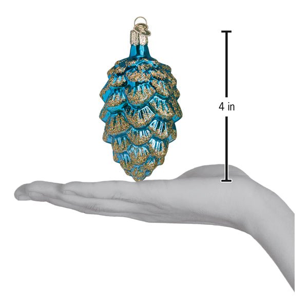 Blue Ponderosa Pine Cone Ornament - themonogram manor