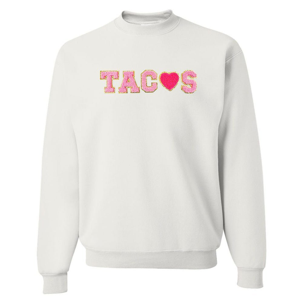 Tacos Letter Patch Crewneck Sweatshirt - themonogram manor