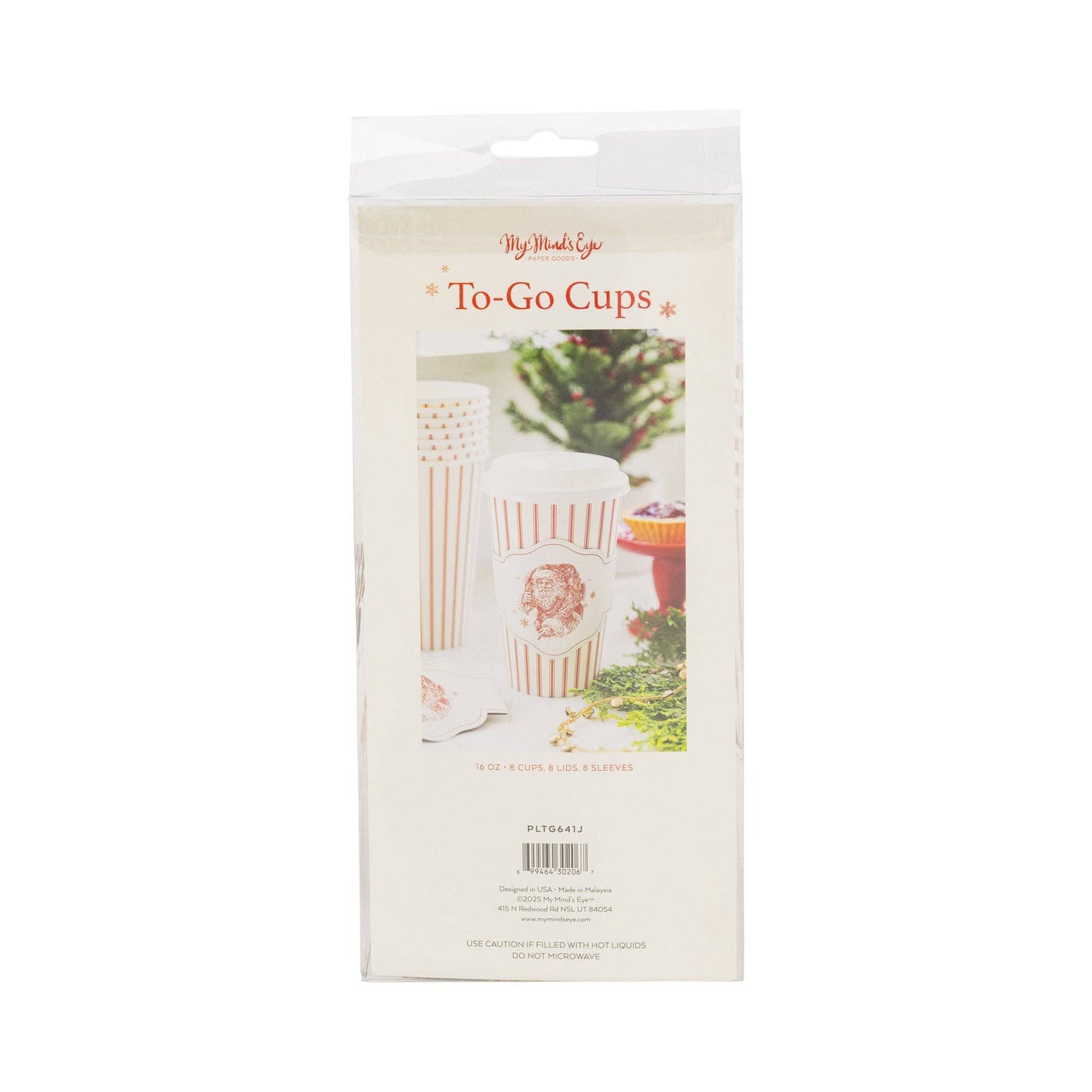 PLTG641 - Vintage Santa Stripe To Go Cups - themonogram manor