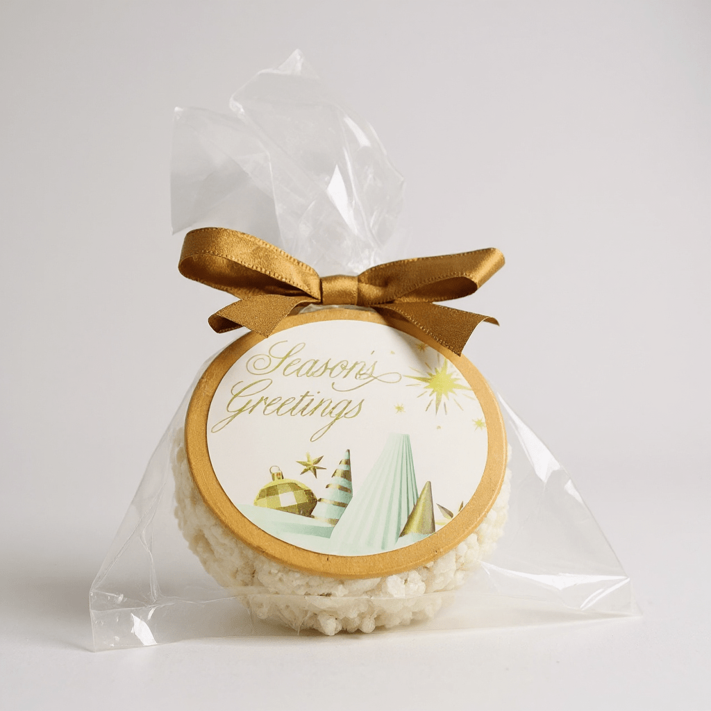 Seasons Greetings Message Rice Crispie Treats - themonogram manor