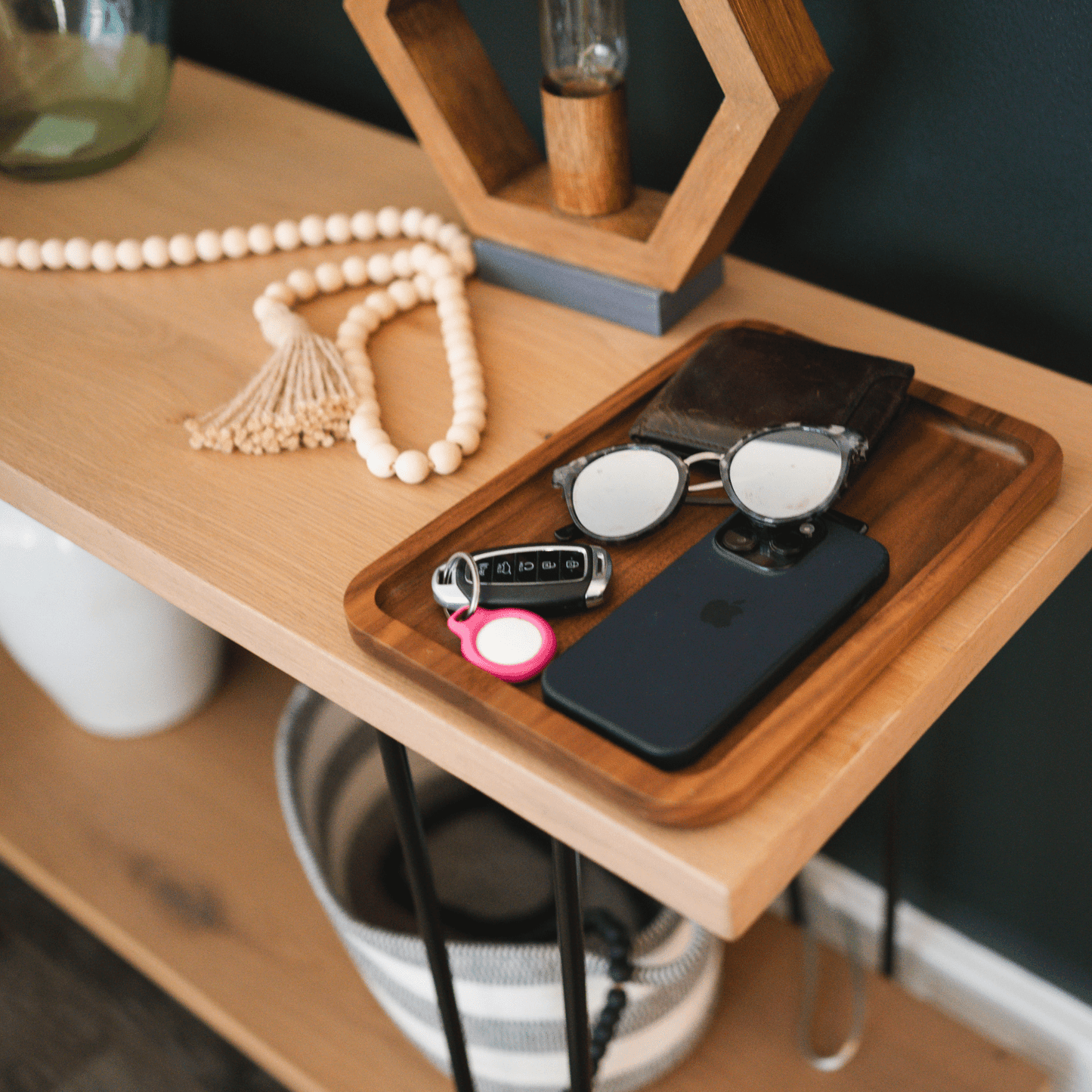Valet Tray - Catch All Tray - Accessories Organizer - Walnut Wood - themonogram manor