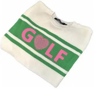 Golf Sweater - Pink, Green & Cream - themonogram manor