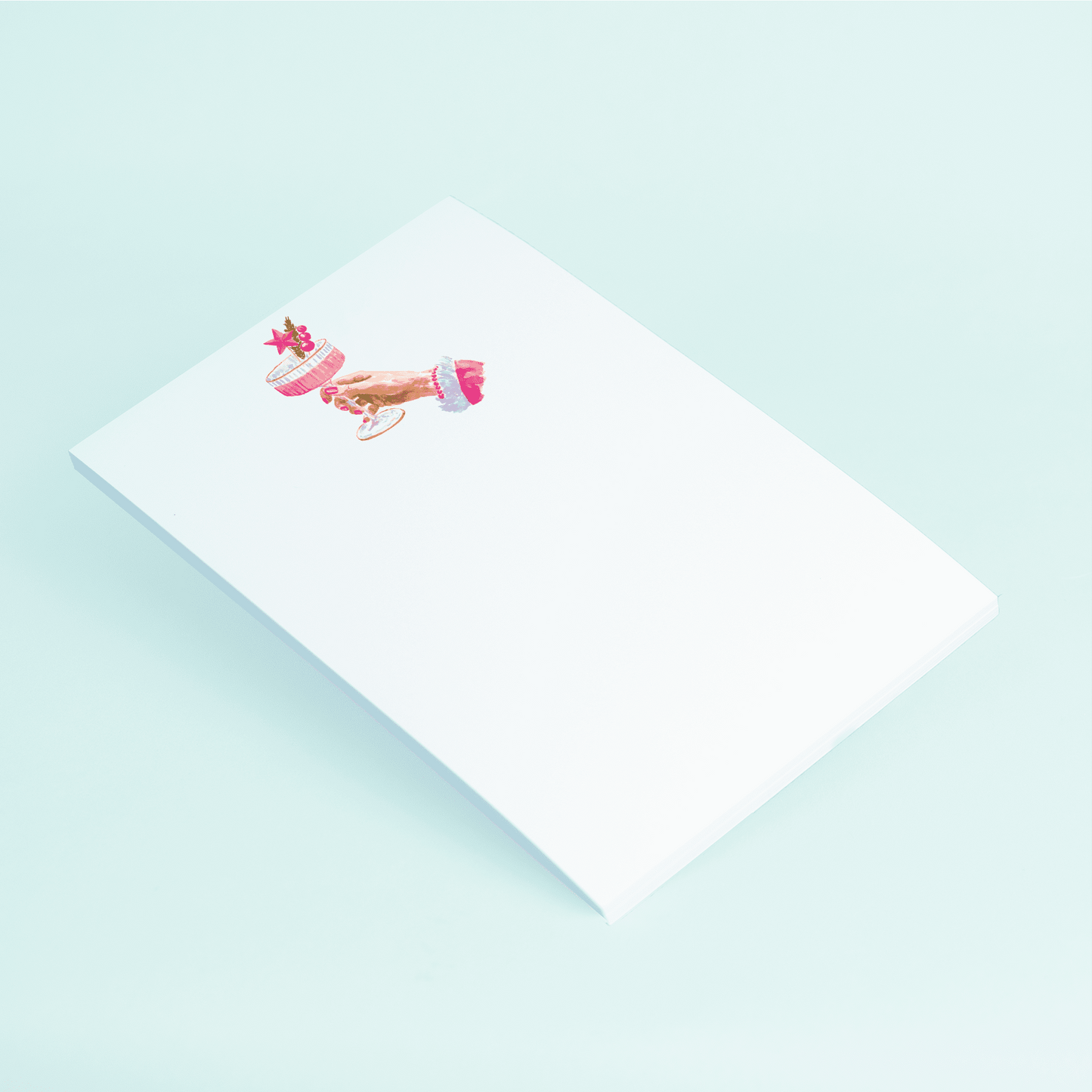 Pink Christmas Cocktail Notepad - themonogram manor