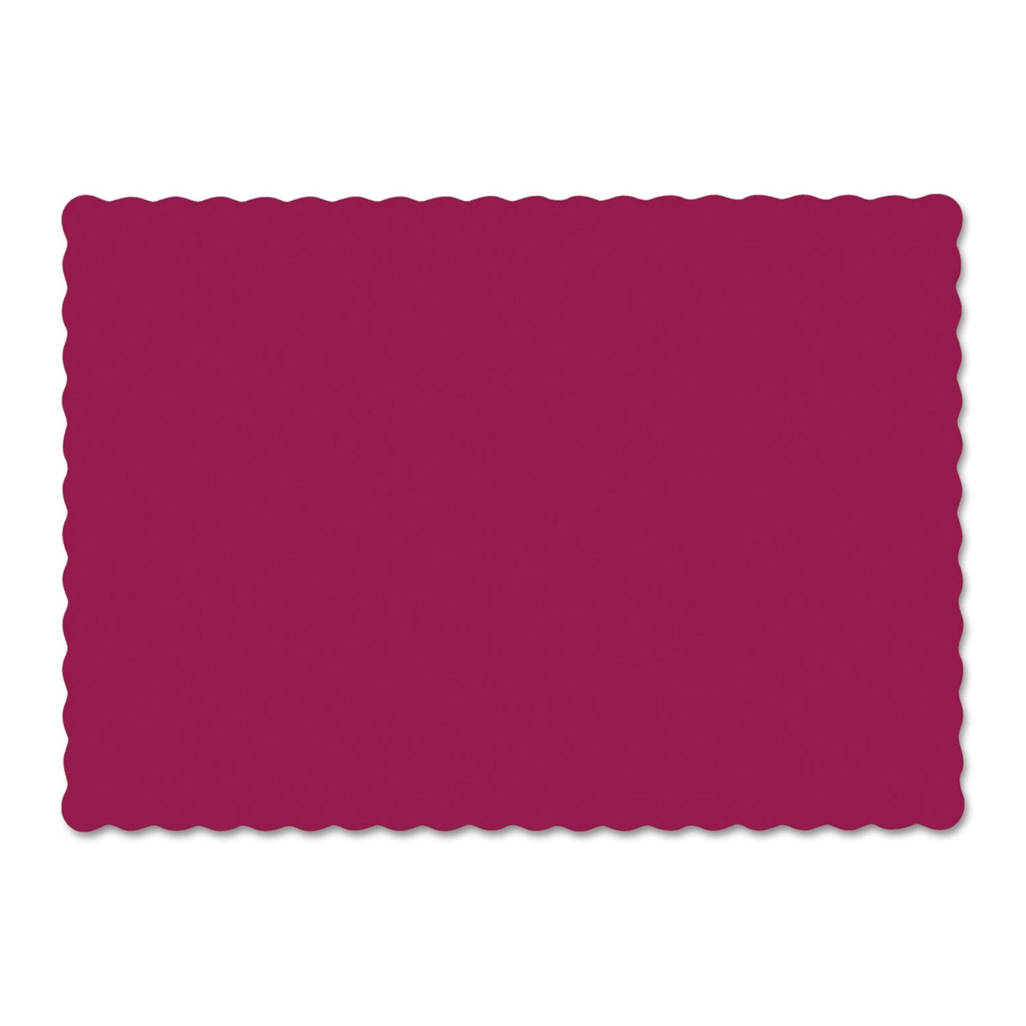 Hoffmaster Solid Color Scalloped Edge Placemats, 9.5 x 13.5, Burgundy, 1,000/Carton - themonogram manor