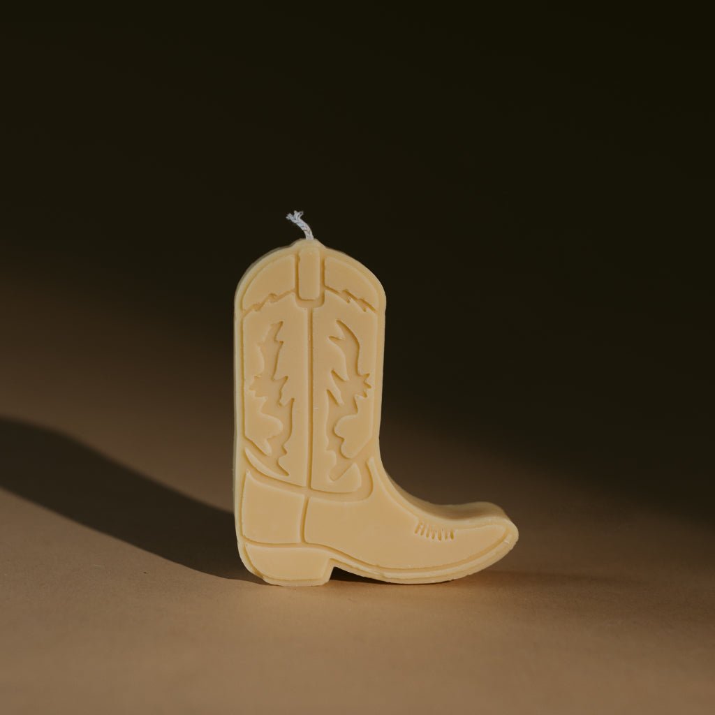 cowboy boot shape candles - themonogram manor