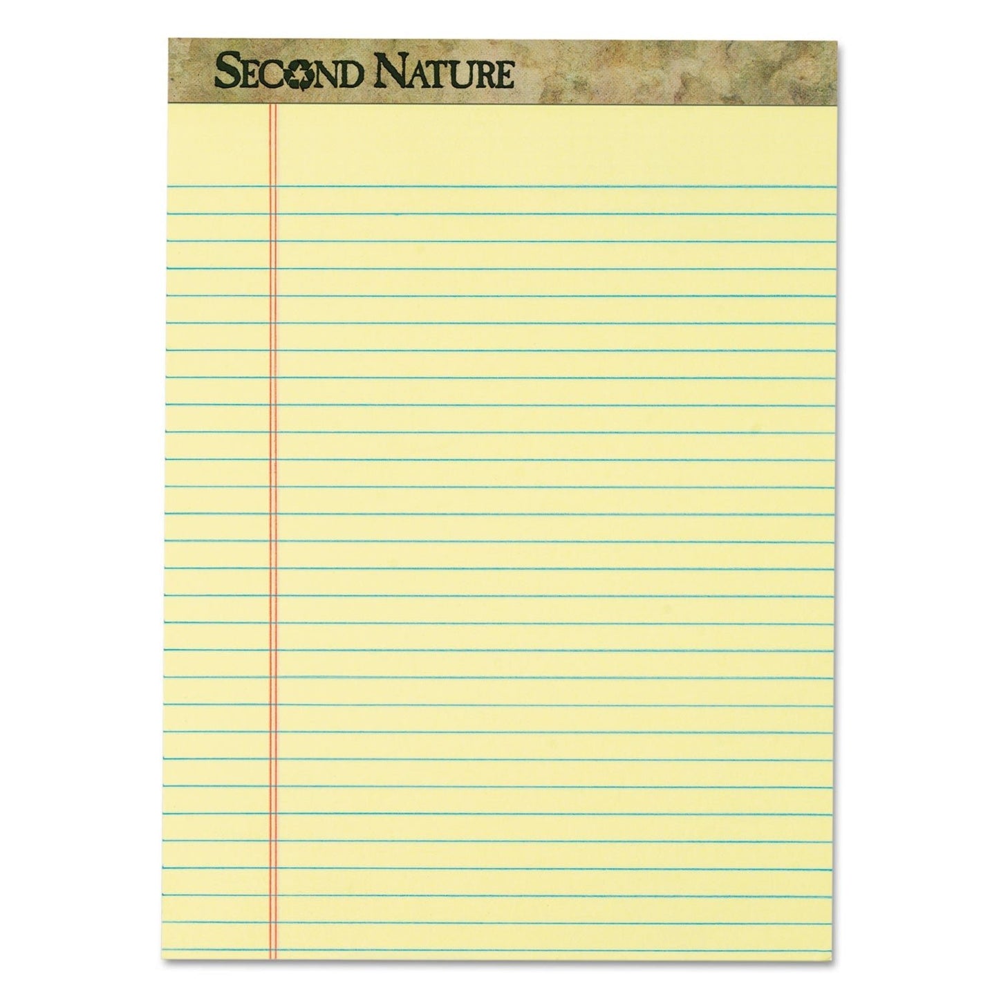 TOPS Second Nature Recycled Ruled Pads, Wide/Legal Rule, 50 Canary - Yellow 8.5 x 11.75 Sheets, Dozen - themonogram manor