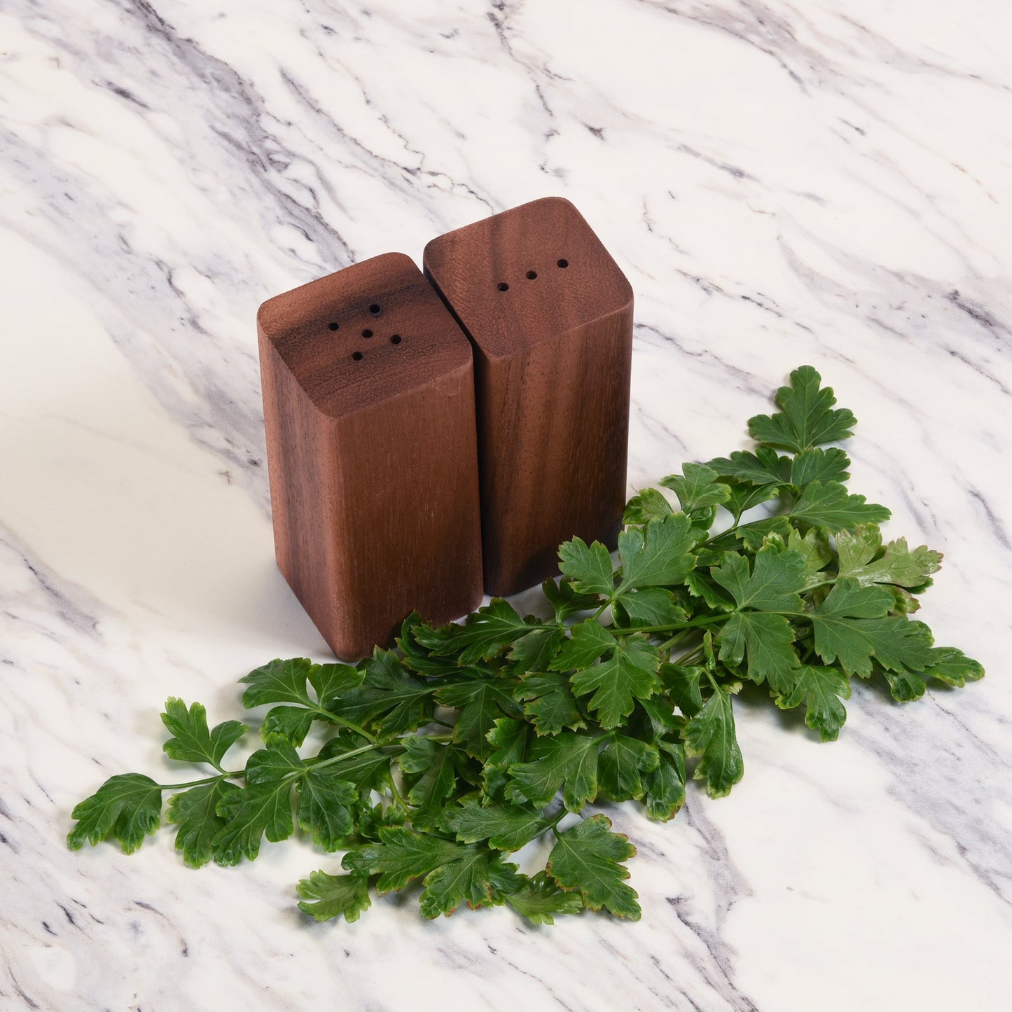 Salt & Pepper Shakers on an Acacia Wood Base - themonogram manor