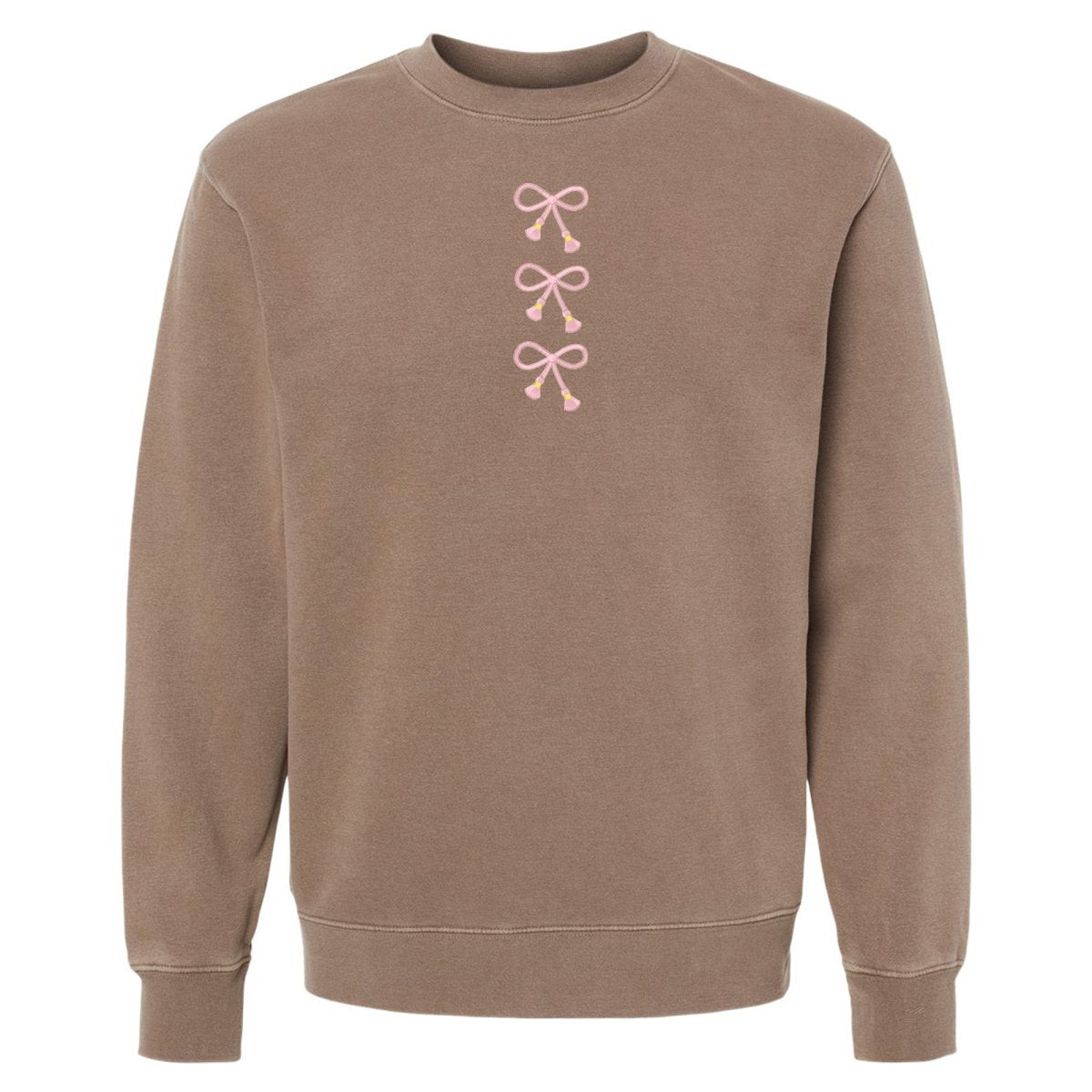 Embroidered Tasseled 'Bows' Cozy Crew - themonogram manor