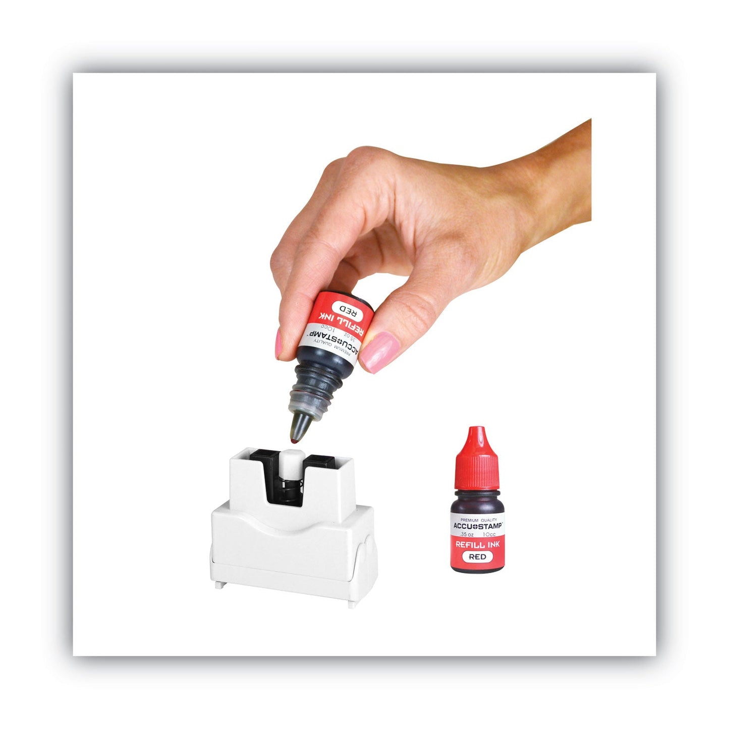 COSCO ACCU - STAMP Gel Ink Refill, 0.35 oz Bottle, Red - themonogram manor