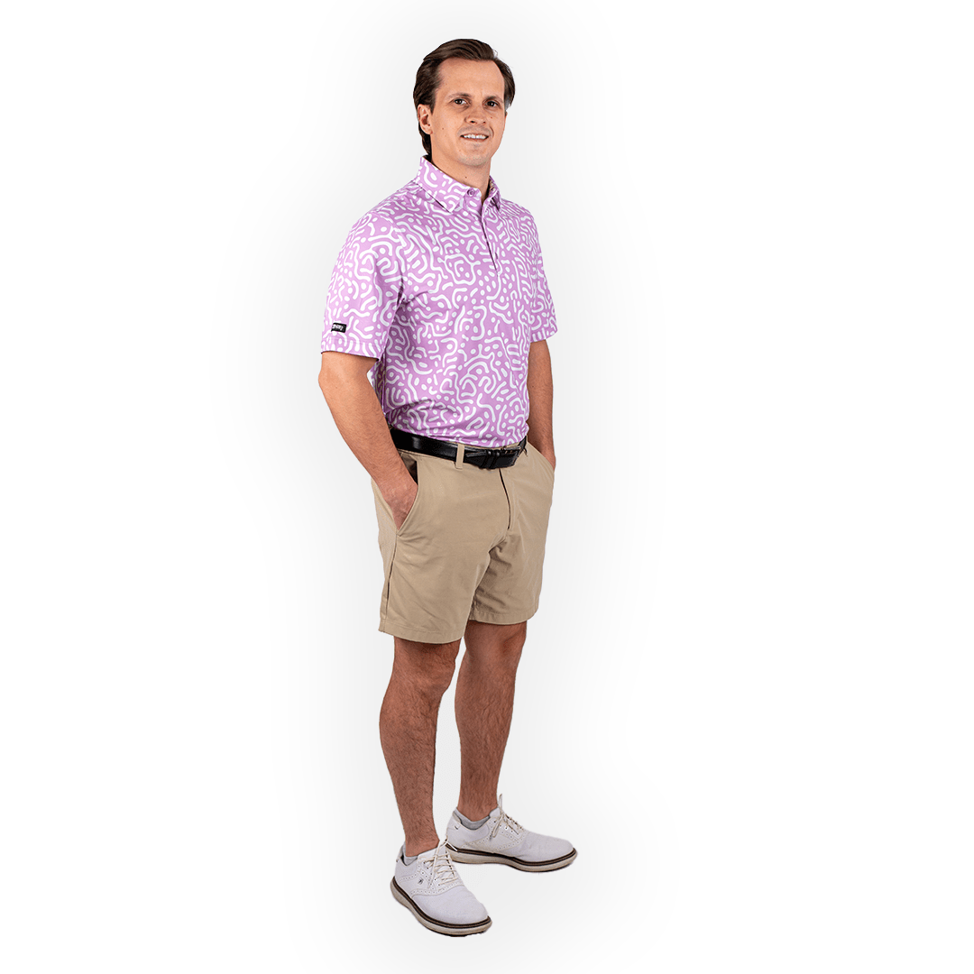 Wrong Fairway Men's Polo (Lavender) - themonogram manor