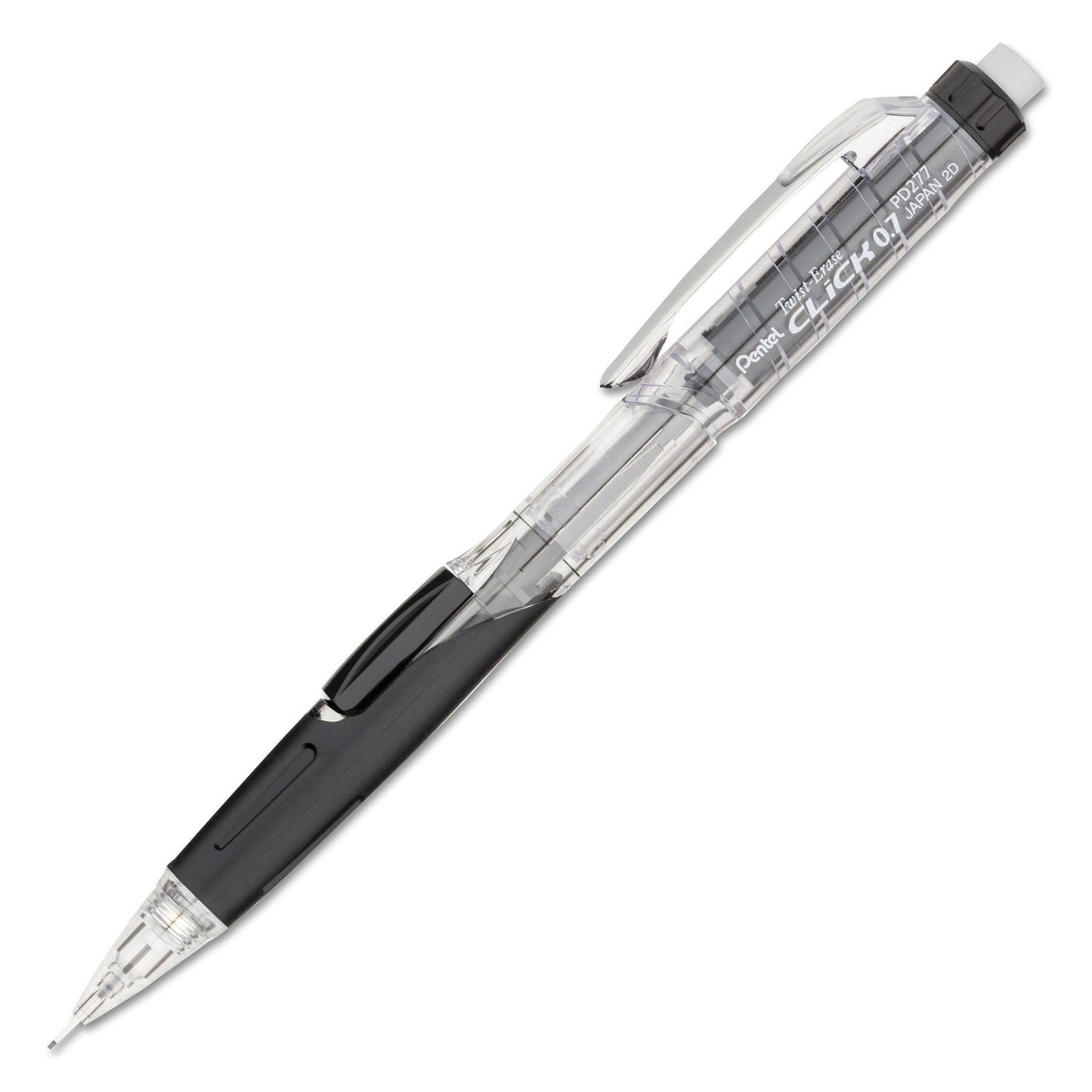 Pentel Twist - Erase CLICK Mechanical Pencil, 0.7 mm, HB (2.5), Black Lead, Black Barrel - themonogram manor
