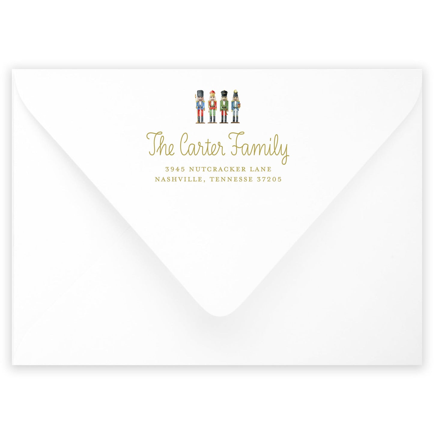 nutcracker plaid border portrait christmas card - themonogram manor