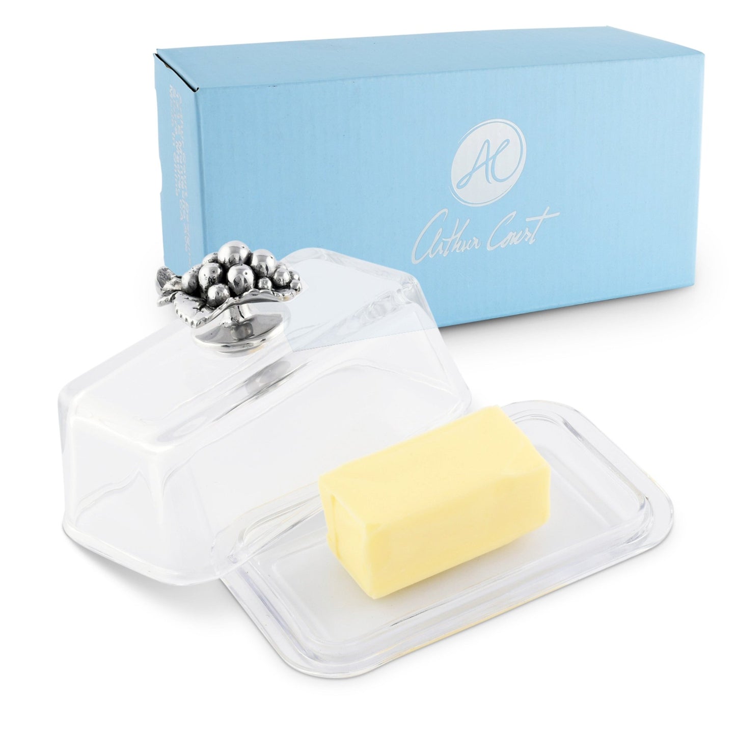 Glass Butter Dish - Grape - themonogram manor
