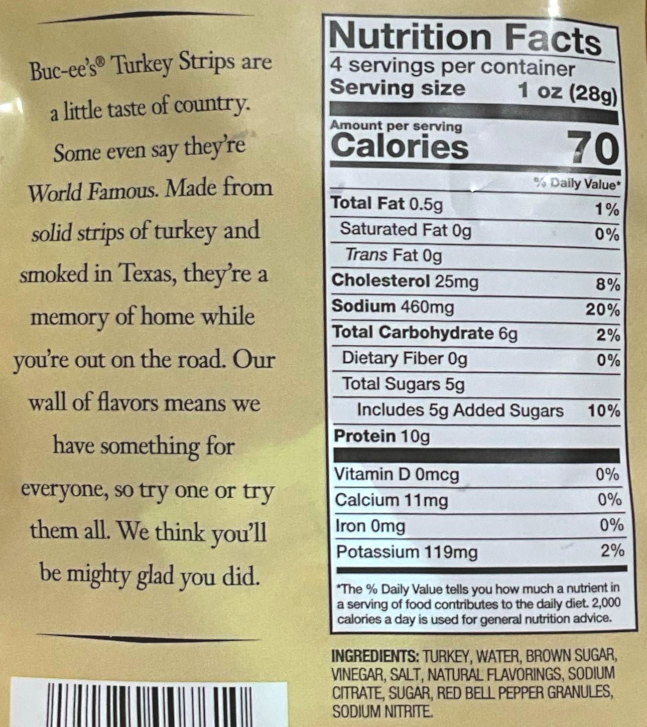 Buc - ee's Hill Country Brand Peppered Turkey Strips - themonogram manor
