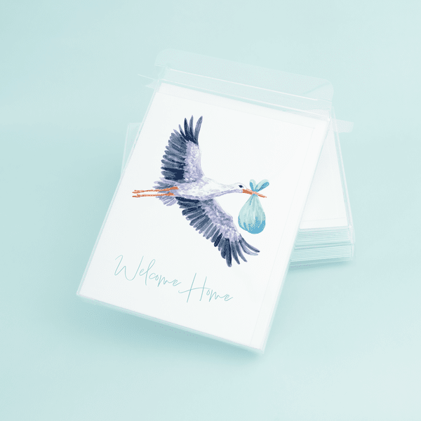 Blue Stork "Welcome Home" - themonogram manor