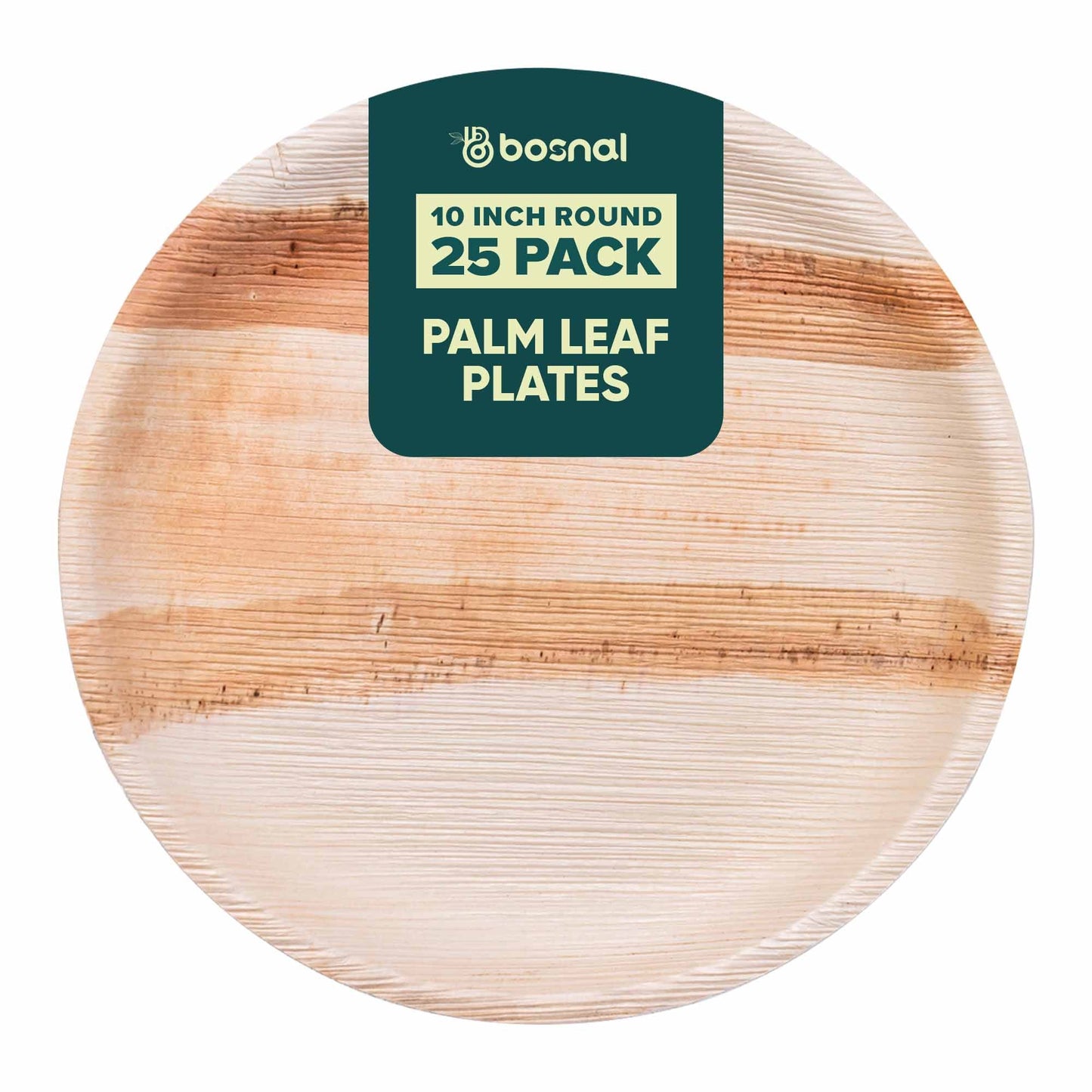Bosnal - Palm Leaf Biodegradable Plates, 10 inch, Round - themonogram manor