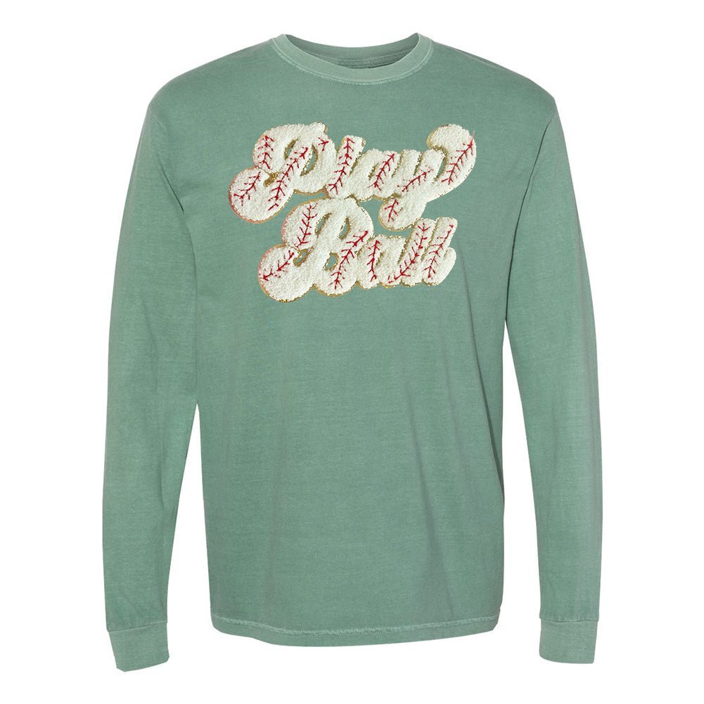 Play Ball Letter Patch Long Sleeve T-Shirt - themonogram manor