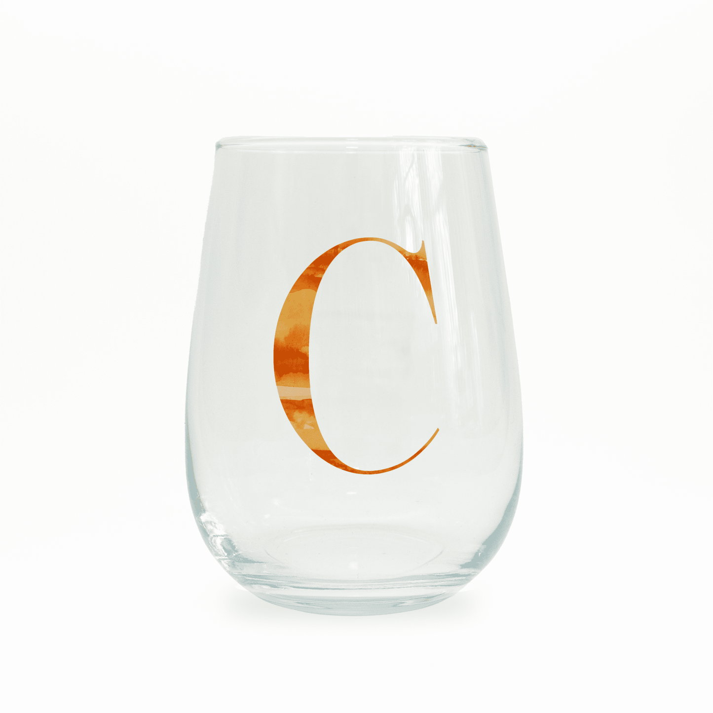 C Monogram Stemless Wine Glass - themonogram manor