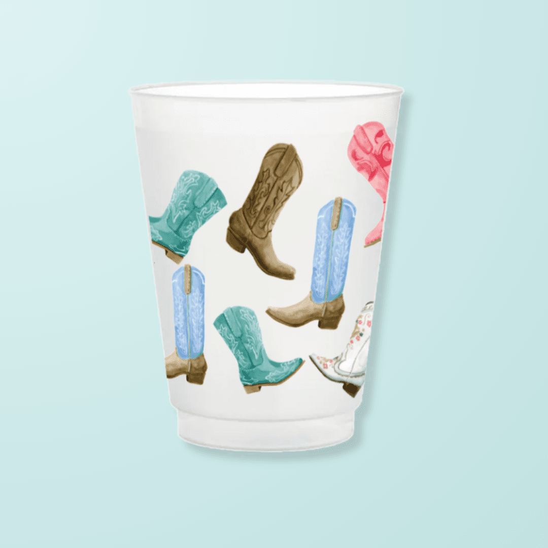 Colorful Cowboy Boots Frosted Cups - themonogram manor