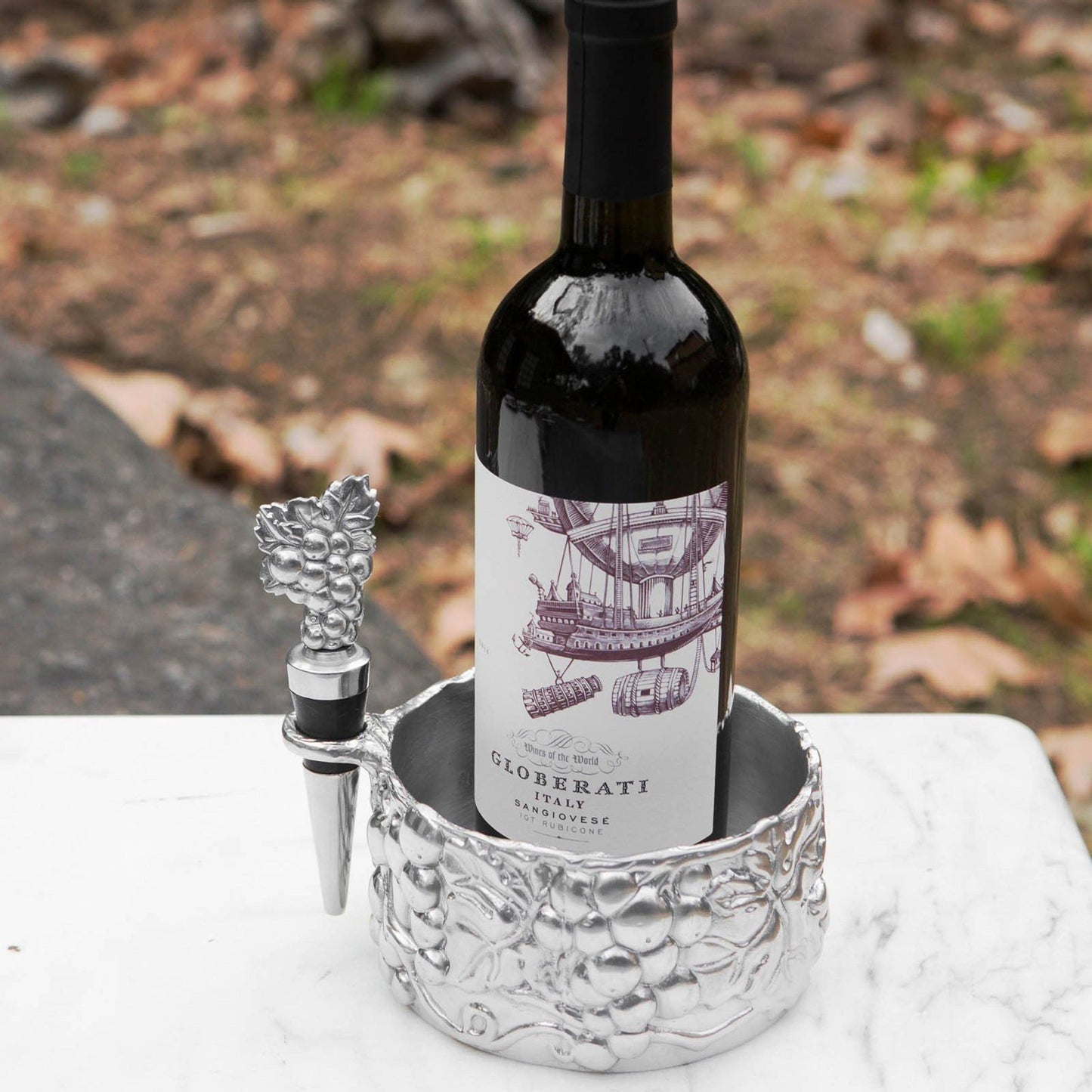 Grape Wine Caddy and Stopper Set - themonogram manor
