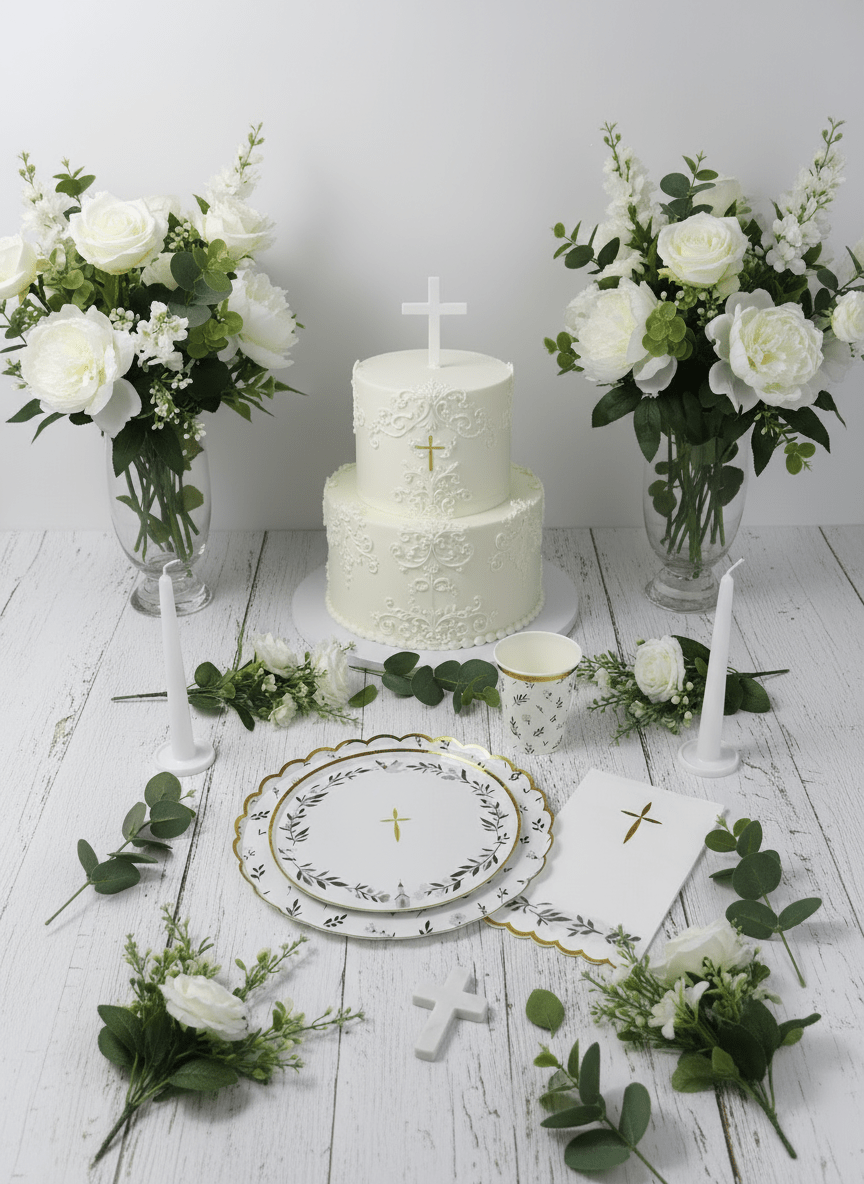 Religious Eucalyptus Dessert Plates 8" (Set of 8) - themonogram manor