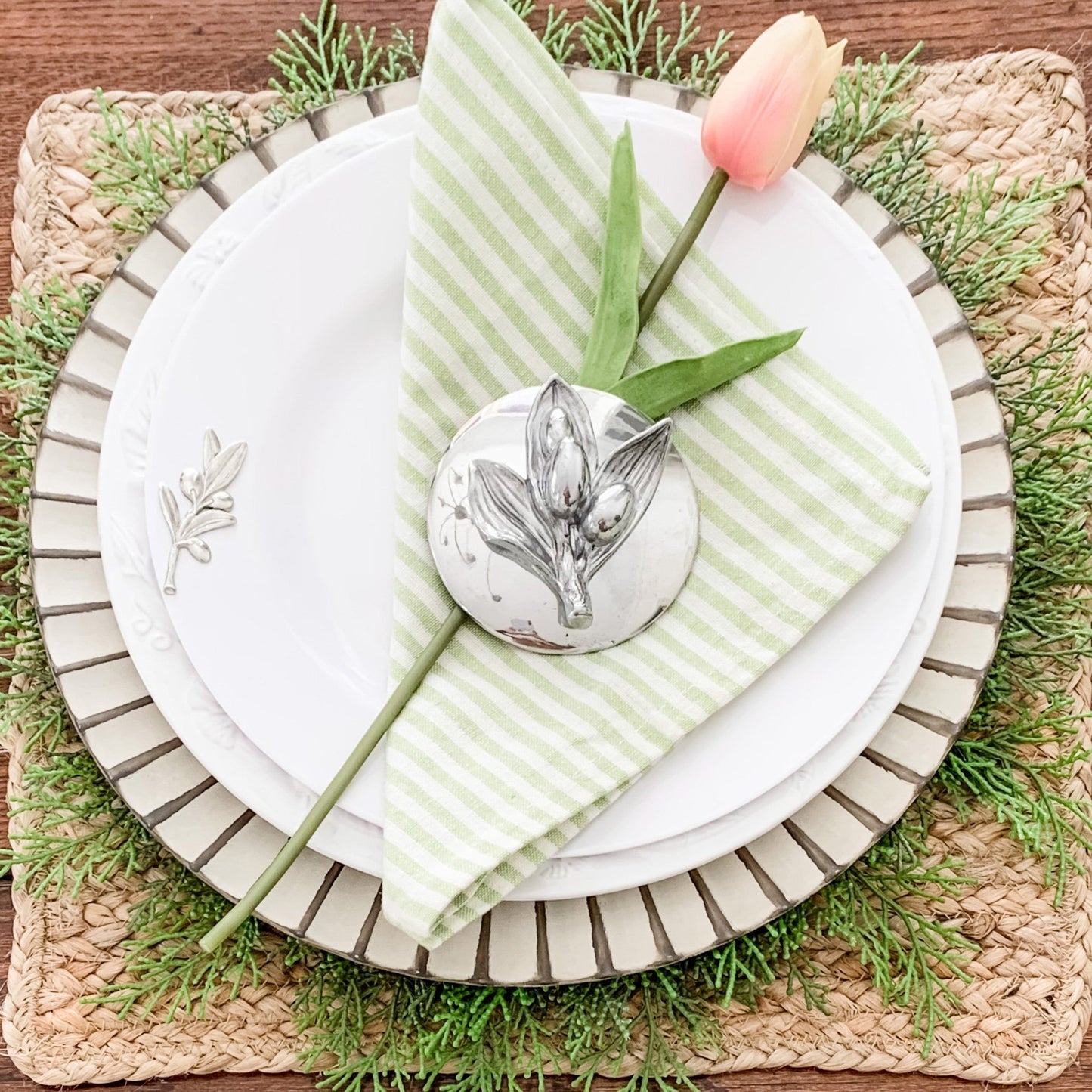 Olive Napkin Weight - themonogram manor