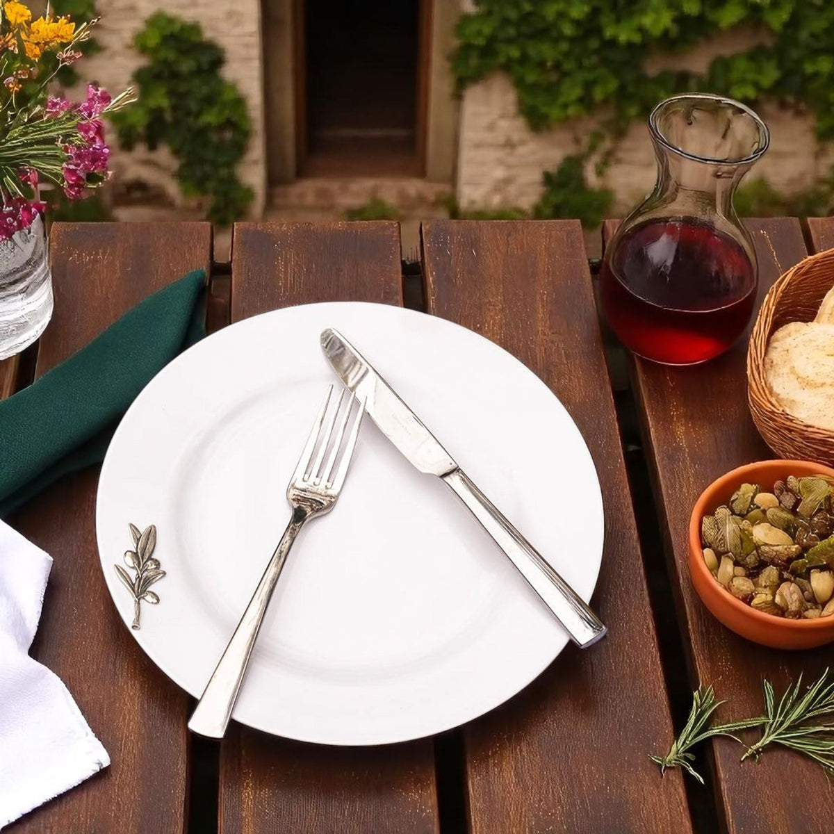 Olive Melamine Lunch Plates - Set of 4 - themonogram manor