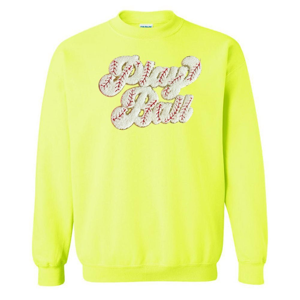 Play Ball Letter Patch Crewneck Sweatshirt - themonogram manor