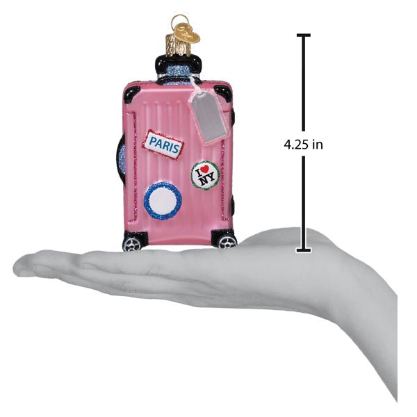 Pink Rolling Suitcase Ornament - themonogram manor