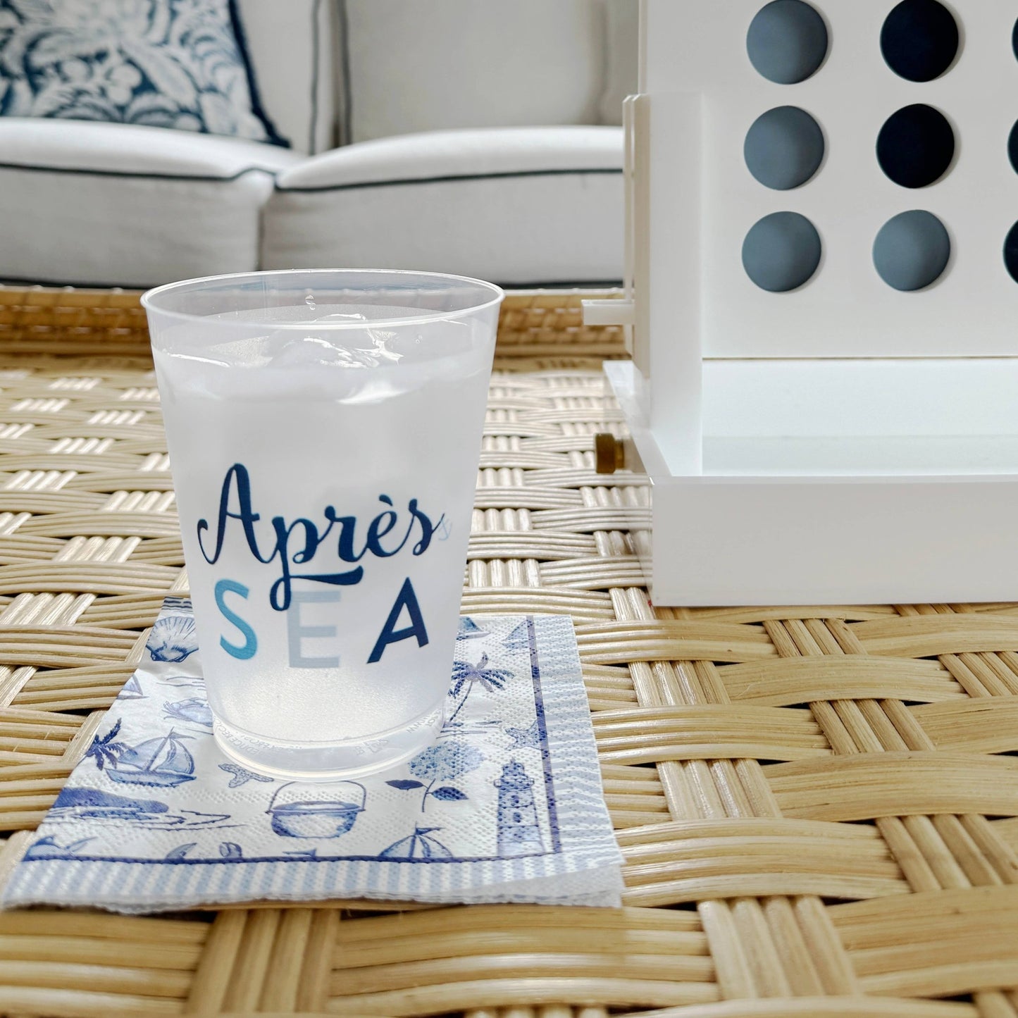 In Stock WH Paper Cocktail Napkins | Seaside Toile - themonogram manor