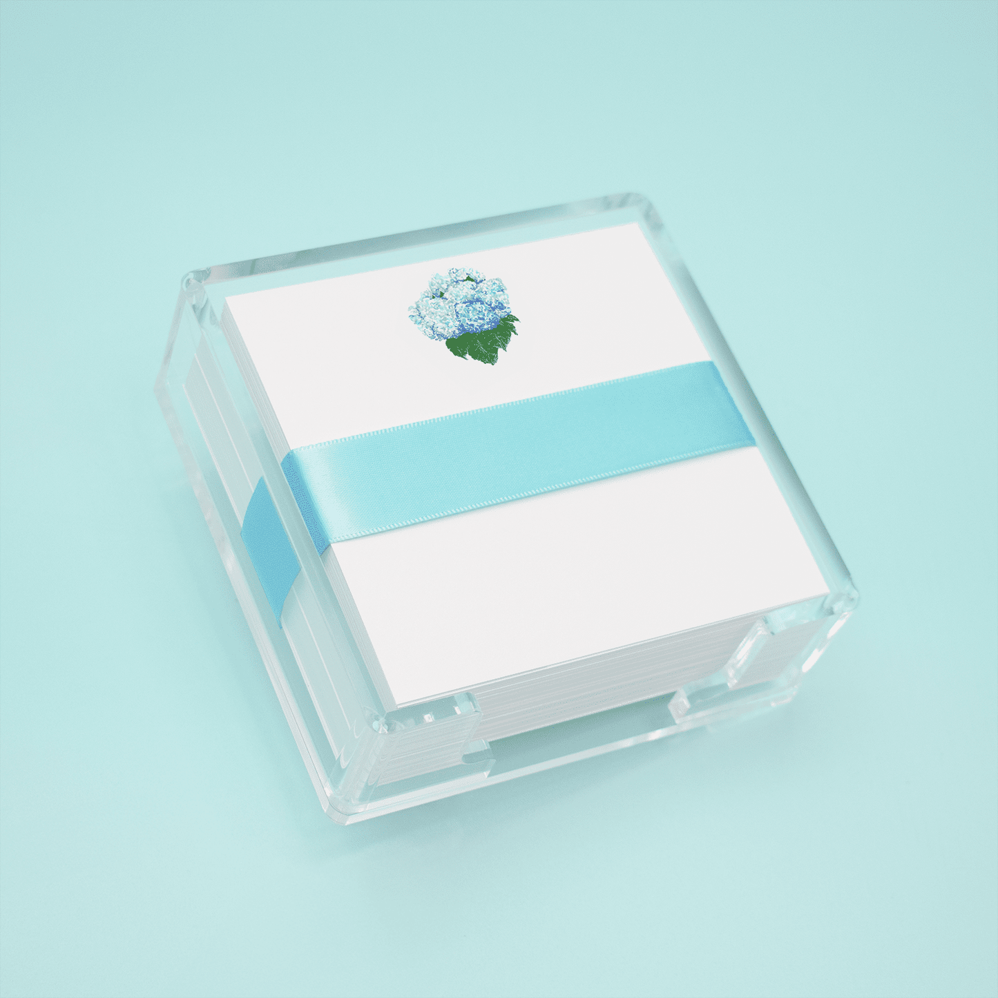 Blue Hydrangea Square Desk Set - themonogram manor
