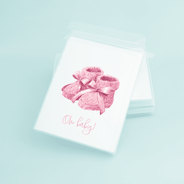 Pink Booties "Oh Baby!" - themonogram manor