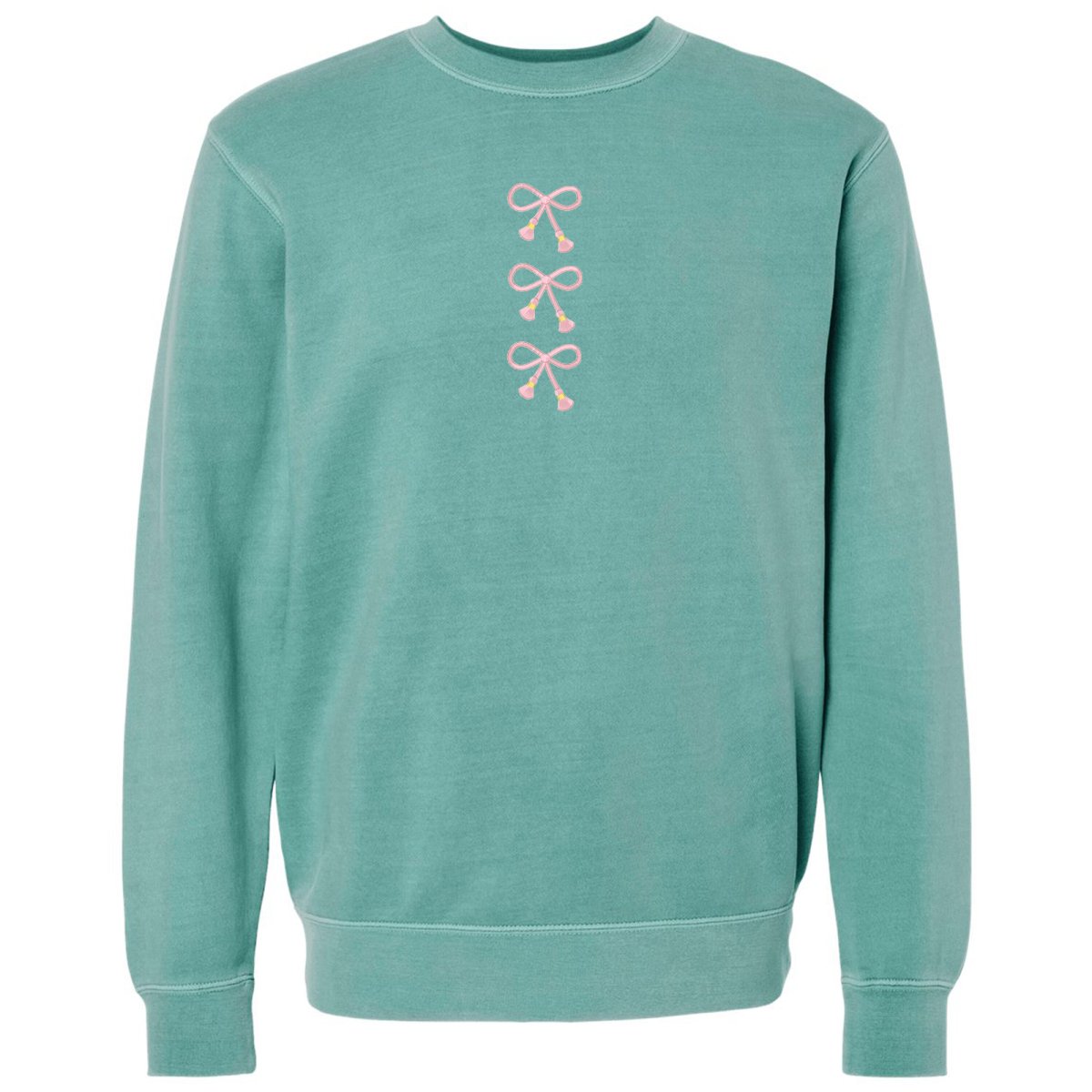 Embroidered Tasseled 'Bows' Cozy Crew - themonogram manor