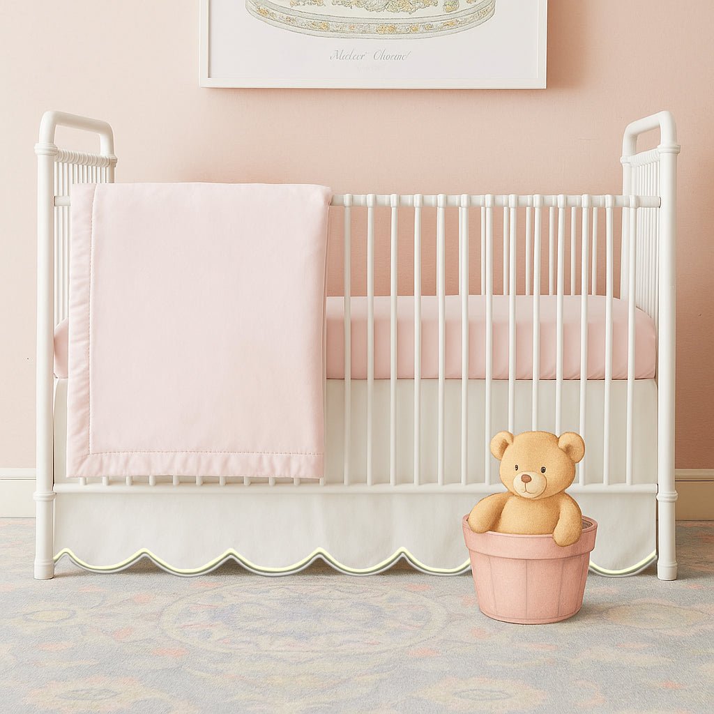 Scallop Embroidery Cotton Crib Skirt - themonogram manor