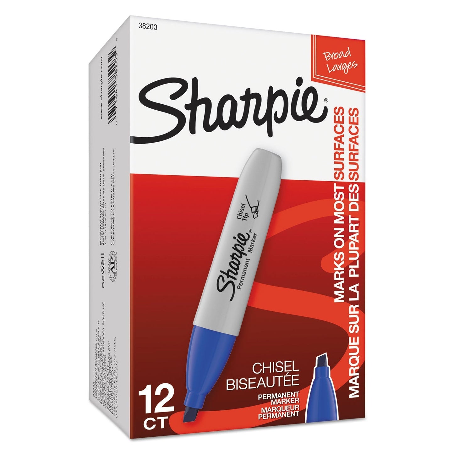 Sharpie Chisel Tip Permanent Marker, Medium Chisel Tip, Blue, Dozen - themonogram manor