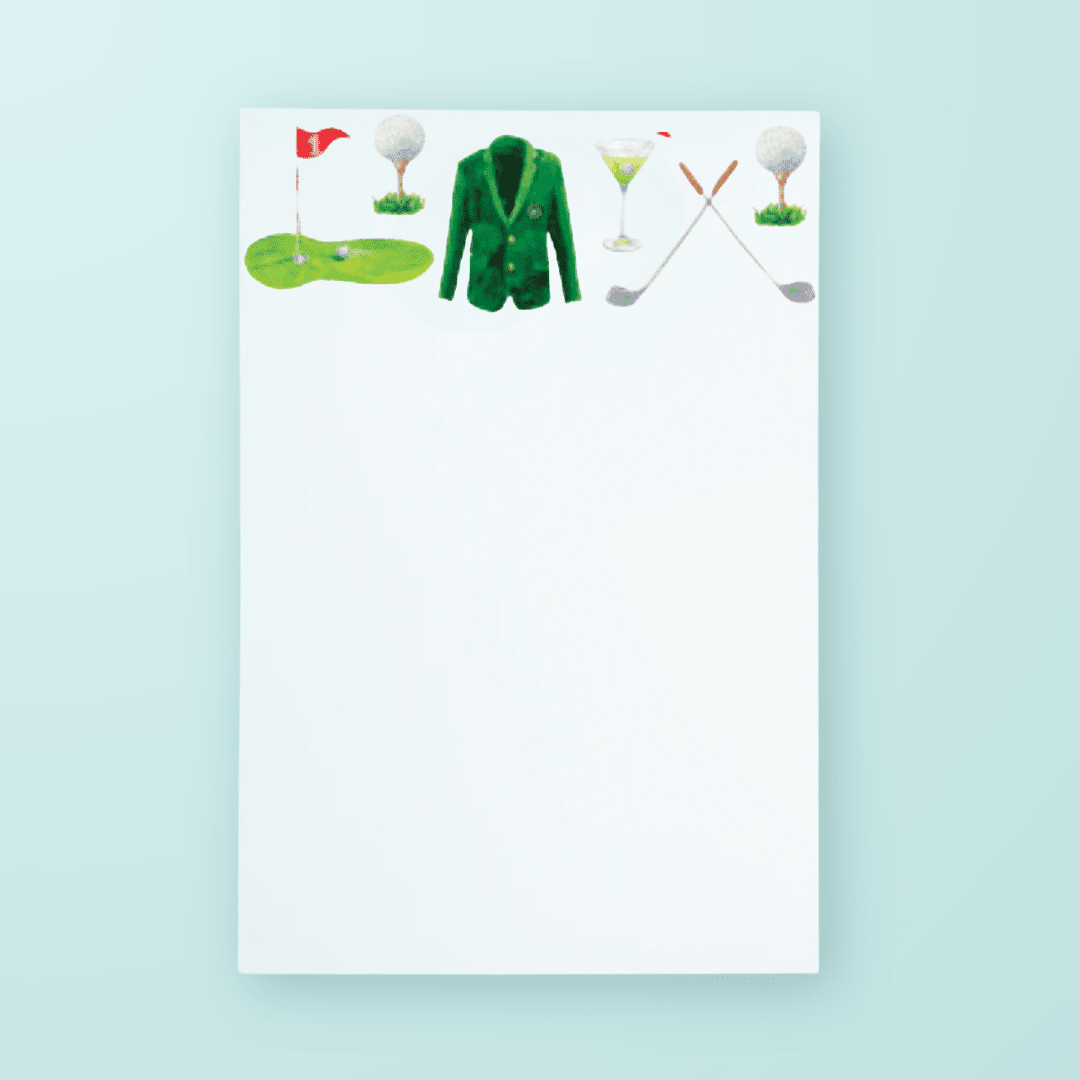 Golf & Cocktails Pattern Notepad - themonogram manor