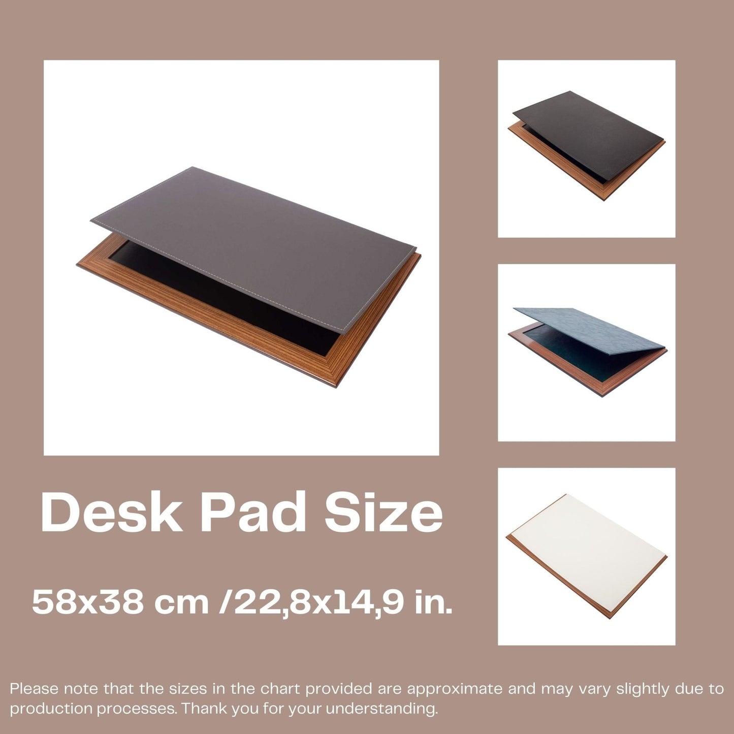 MOOG Leather Desk Pad With Wood Combination - themonogram manor