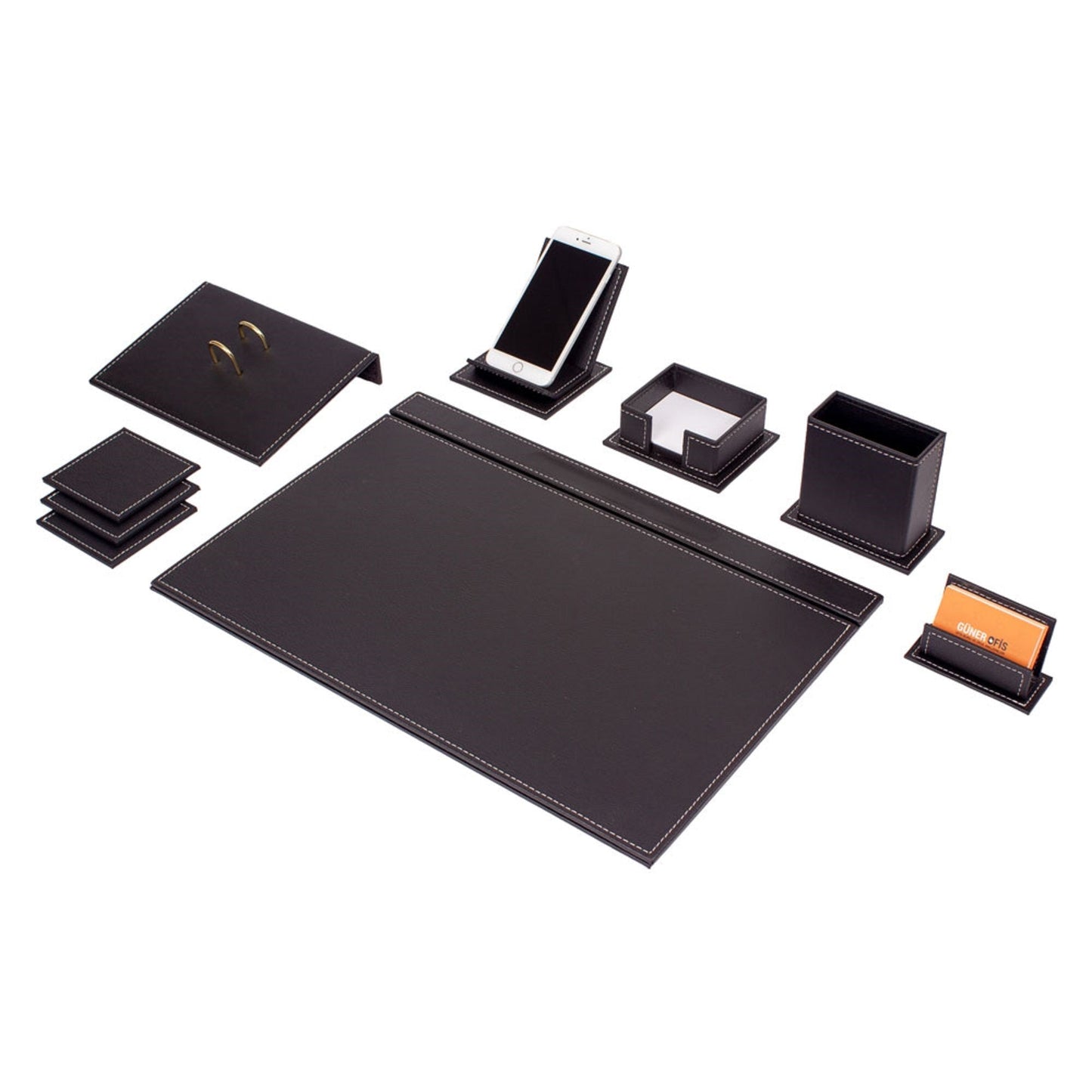 MOOG Luxury Desk Set - 9 Accessories - Black - 9 PCS - themonogram manor