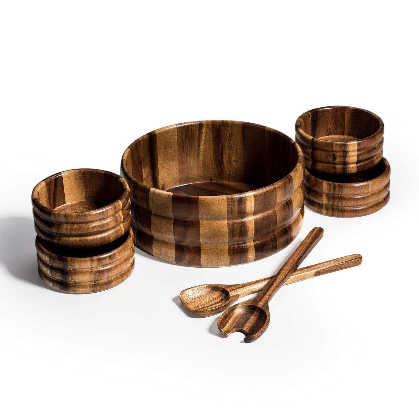 Extra Large Salad Bowl with Servers and 4 Individuals - 330C7 - themonogram manor