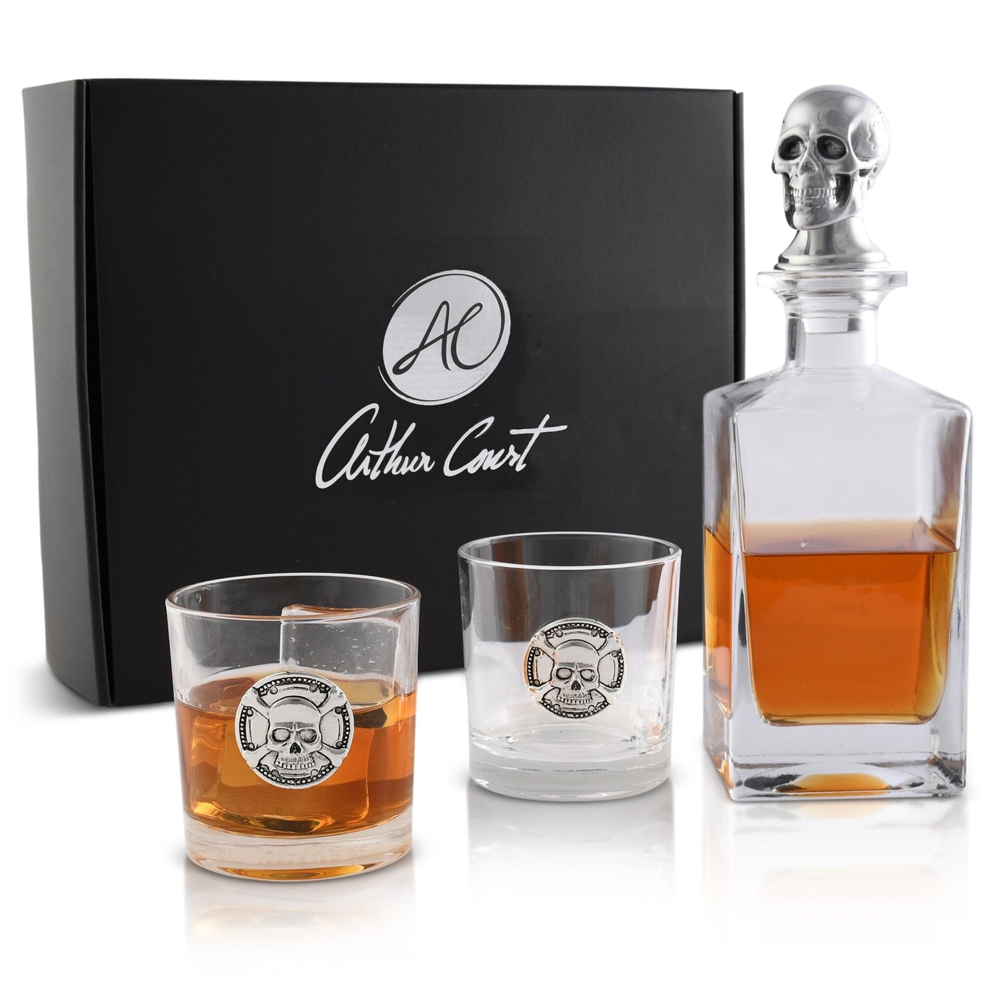 Skull Decanter Set with a set Double old Glasses - themonogram manor