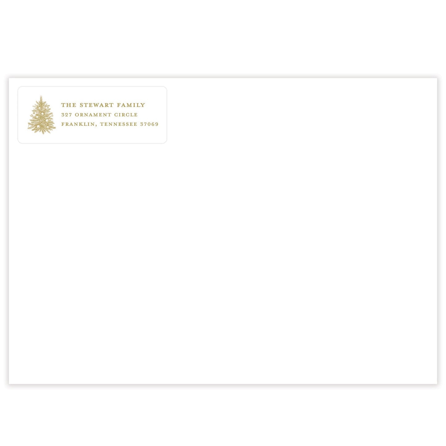 gold christmas return address labels - themonogram manor