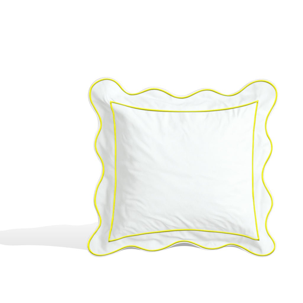 Monogram 400TC Cotton Scallop Embroidery & Border Sateen Solid Euro Sham - themonogram manor