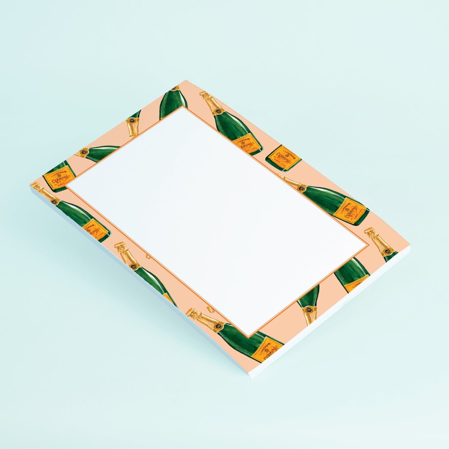 Champagne Bottles - Orange Notepad - themonogram manor