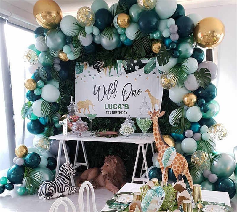 Safari Balloon Garland Kit – Green and Gold
