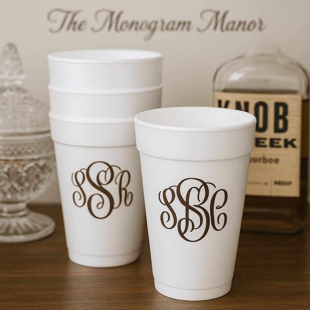 Custom Cups, Napkins & Plates - The Monogram Manor