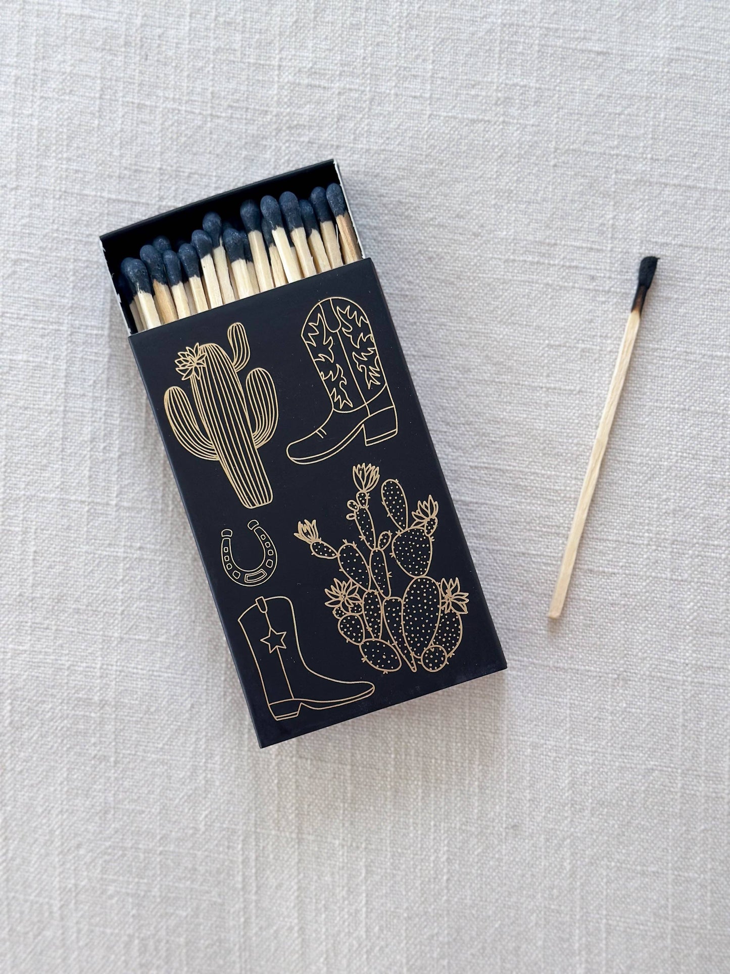 Black Oversized Cowboy Boot & Cactus Matches